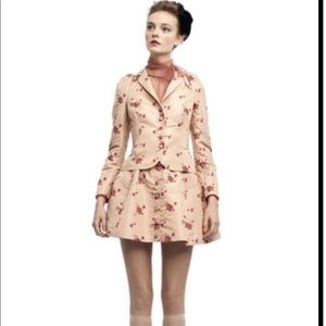 Red Valentino Pink floral front button skirt